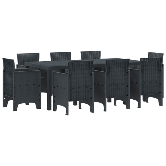 Set da Pranzo per Giardino 9 pcs Antracite Polipropilene | homemem39