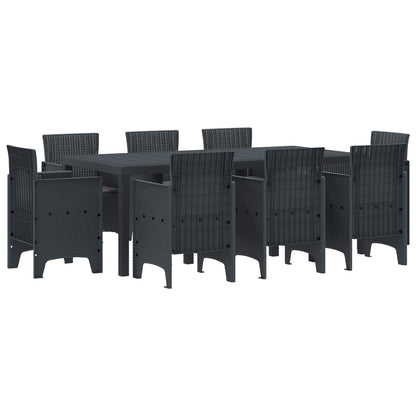 Set da Pranzo per Giardino 9 pcs Antracite Polipropilene | homemem39