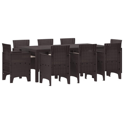 Set da Pranzo per Giardino 9 pcs Marrone Polipropilene | homemem39
