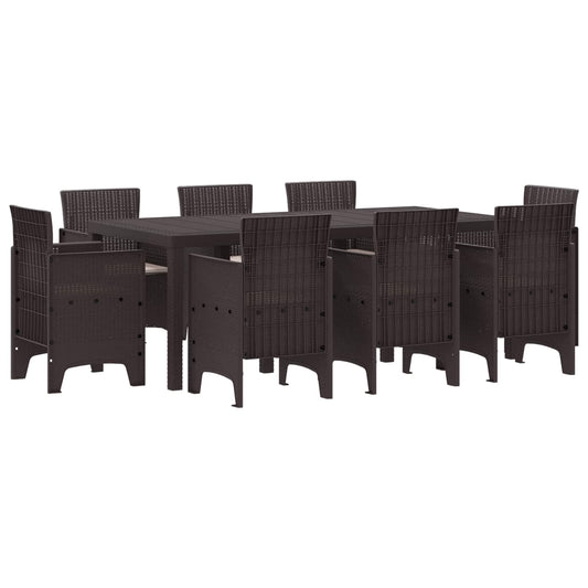 Set da Pranzo per Giardino 9 pcs Marrone Polipropilene | homemem39
