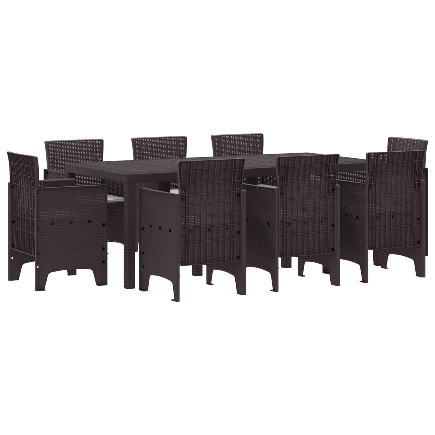 Set da Pranzo per Giardino 9 pcs Marrone Polipropilene | homemem39