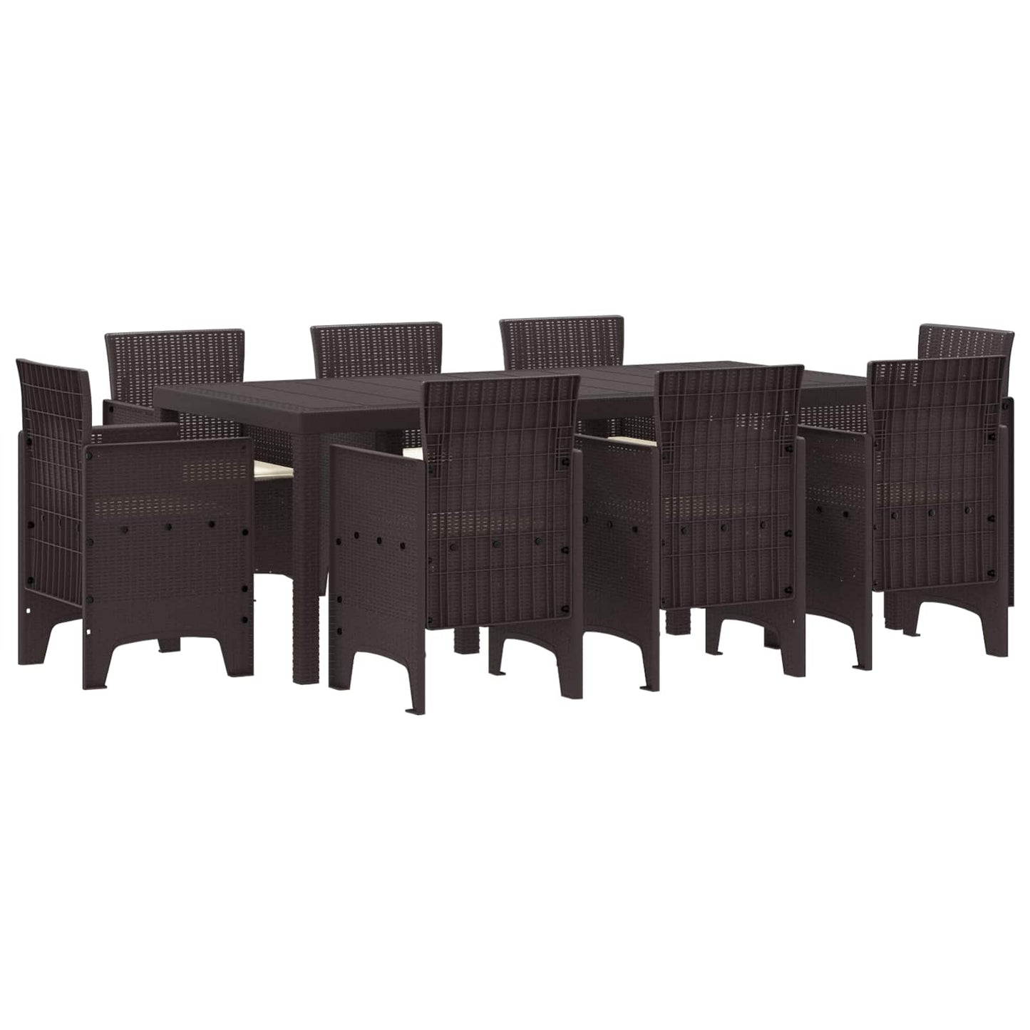 Set da Pranzo per Giardino 9 pcs Marrone Polipropilene | homemem39