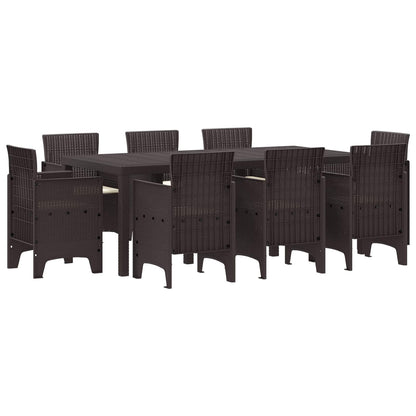 Set da Pranzo per Giardino 9 pcs Marrone Polipropilene | homemem39