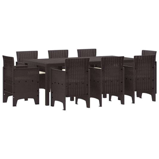 Set da Pranzo per Giardino 9 pcs Marrone Polipropilene | homemem39