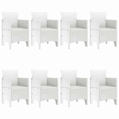 Set da Pranzo per Giardino 9 pcs Bianco Rattan Polt - homemem39