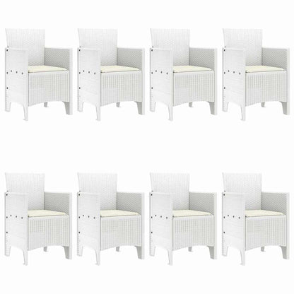 Set da Pranzo per Giardino 9 pcs Bianco Rattan Polt - homemem39