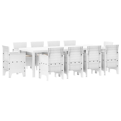 Set da Pranzo per Giardino 11 pz Bianco Polipropilene | homemem39