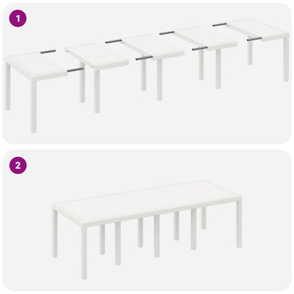 Set da Pranzo per Giardino 11 pz Bianco Polipropilene | homemem39