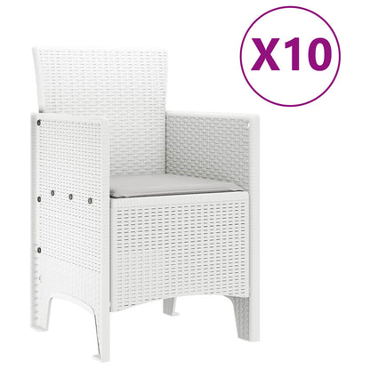 Set da Pranzo per Giardino 11 pz Bianco Polipropilene | homemem39