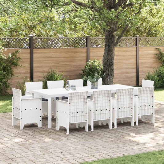 Set da Pranzo per Giardino 11 pz Bianco Polipropilene | homemem39