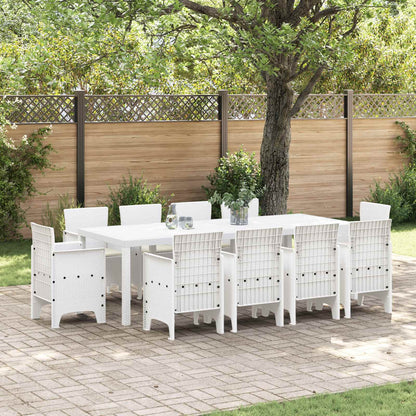 Set da Pranzo per Giardino 11 pz Bianco Polipropilene | homemem39