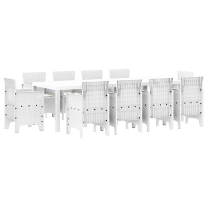 Set da Pranzo per Giardino 11 pz Bianco Polipropilene | homemem39
