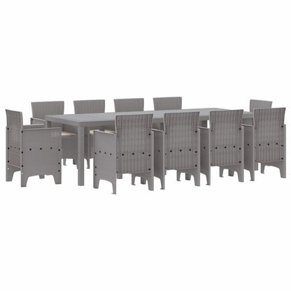 Set da Pranzo per Giardino 11 pz Grigio chiaro Polipropilene | homemem39