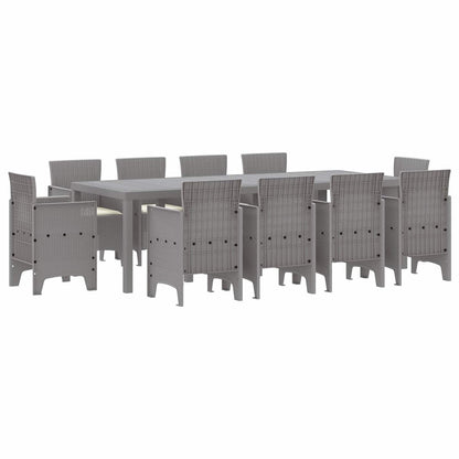 Set da Pranzo per Giardino 11 pz Grigio chiaro Polipropilene | homemem39