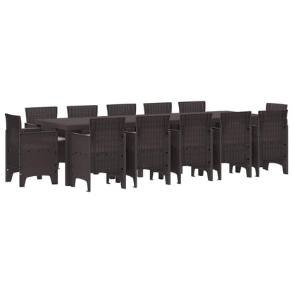 Set da Pranzo per Giardino 13 pcs Marrone e taupe Poly Rattan | homemem39