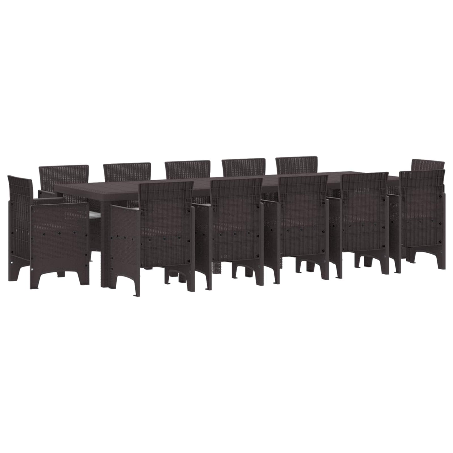 Set da Pranzo per Giardino 13 pcs Marrone e grigio chiaro | homemem39