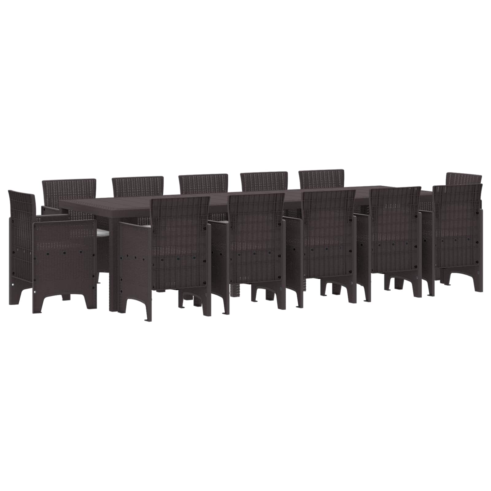 Set da Pranzo per Giardino 13 pcs Marrone e grigio chiaro | homemem39