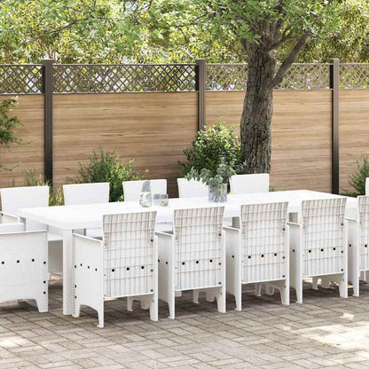 Set da Pranzo per Giardino 13 pcs Bianco Poly Rattan - homemem39