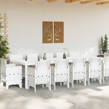 Set da Pranzo per Giardino 13 pcs Bianco Poly Rattan - homemem39