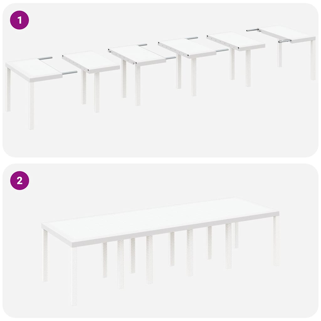 Set da Pranzo per Giardino 13 pcs Bianco Poly Rattan - homemem39