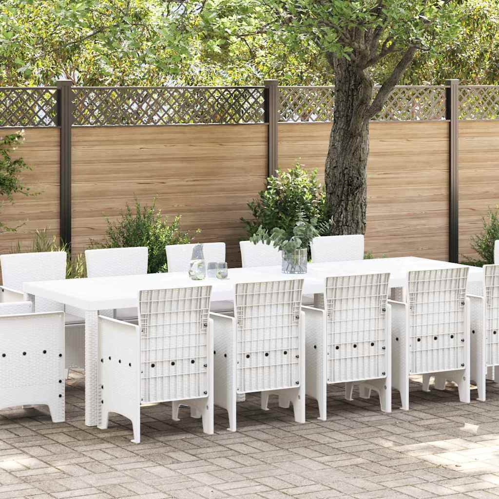 Set da Pranzo per Giardino 13 pcs Bianco e Grigio chiaro - homemem39