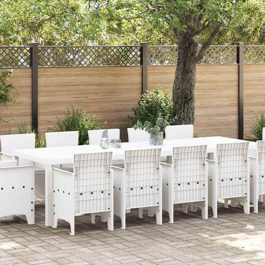 Set da Pranzo per Giardino 13 pcs Bianco e Grigio chiaro - homemem39