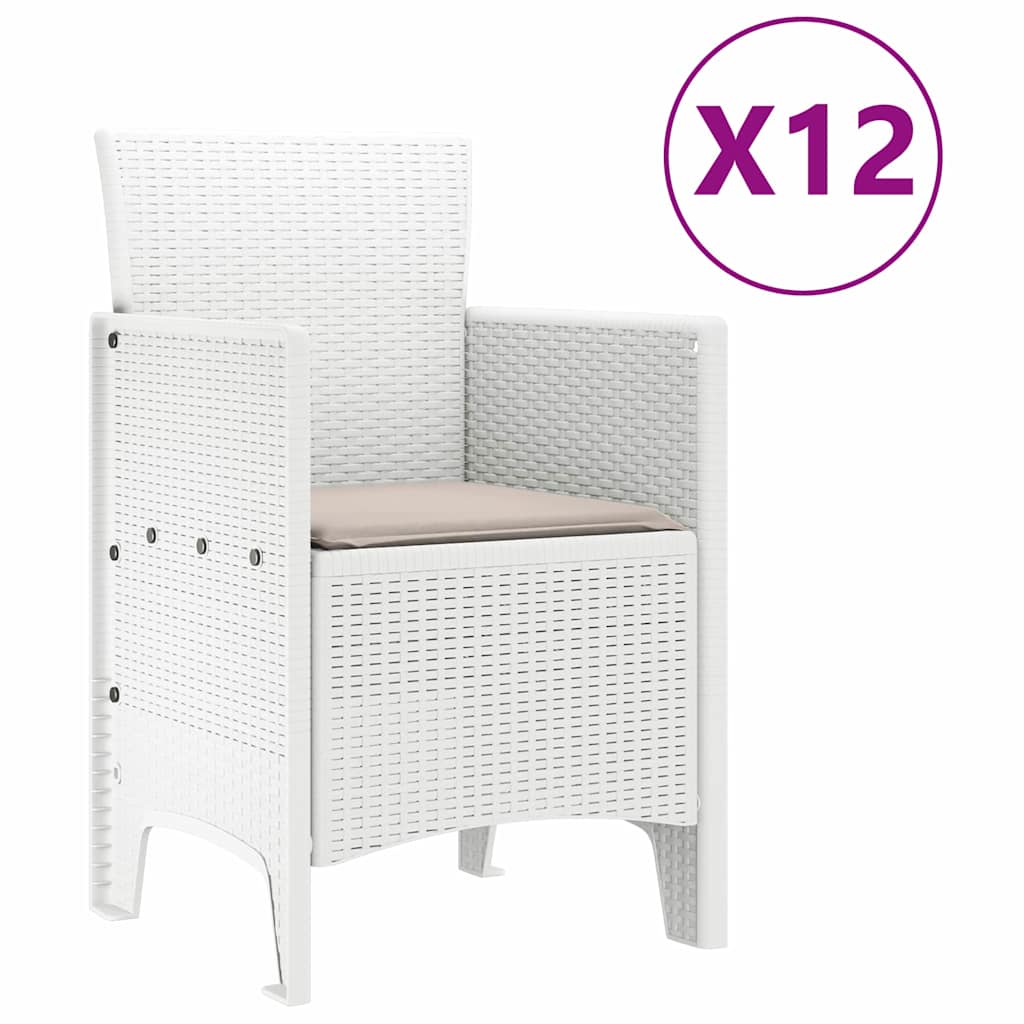 Set da Pranzo per Giardino 13 pcs Bianco e Grigio chiaro - homemem39