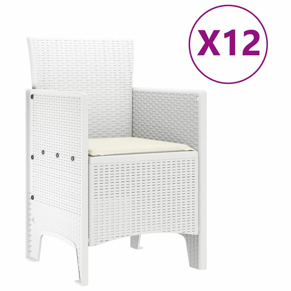 Set da Pranzo per Giardino con cuscino 13 pcs Bianco | homemem39