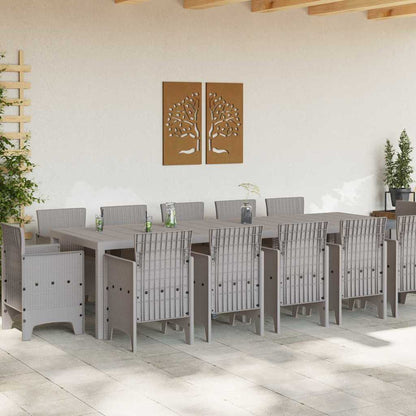 Set da Pranzo per Giardino 13 pcs Grigio chiaro Poly Rattan - homemem39