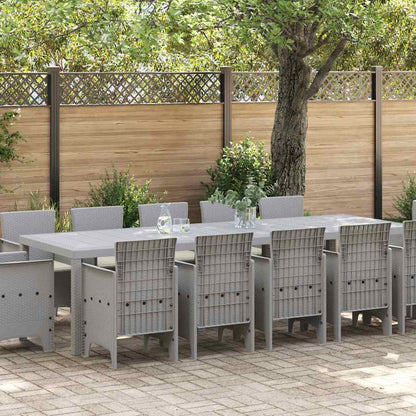 Set da Pranzo per Giardino con cuscino 13 pcs Grigio chiaro - homemem39