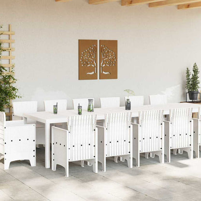 Set da Pranzo per Giardino 15 pcs Bianco Rattan Polt - homemem39
