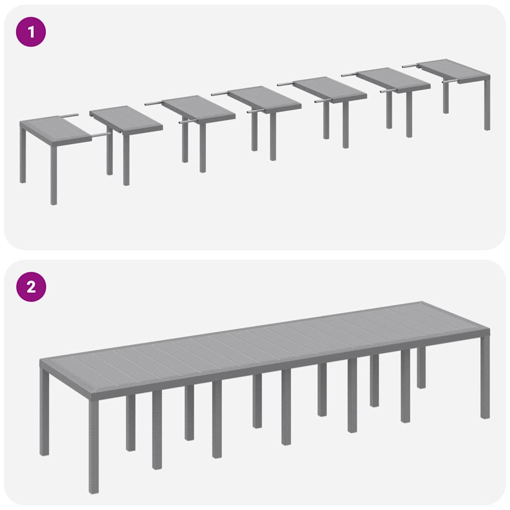 Set da Pranzo per Giardino 15 pz Grigio chiaro Rattan Polt | homemem39
