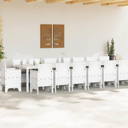 Set da Pranzo per Giardino 17 pcs Bianco Rattan Polt - homemem39
