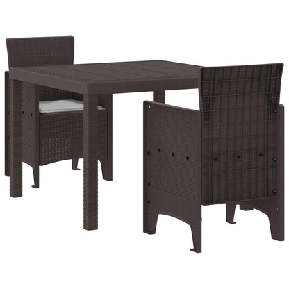 Set da Pranzo per Giardino 3 pcs Marrone Polipropilene | homemem39