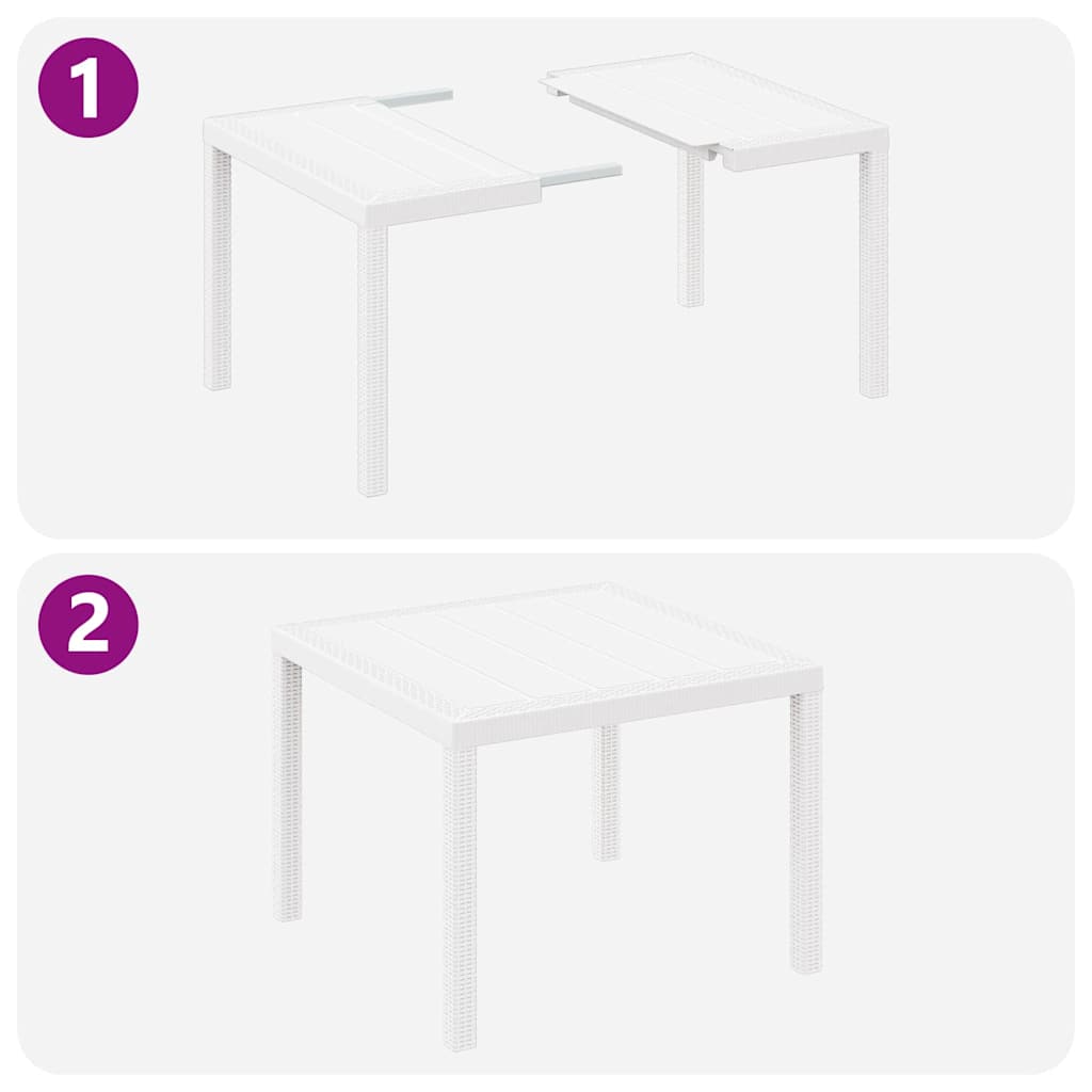 Set da Pranzo per Giardino 3 pz Bianco Polipropilene | homemem39