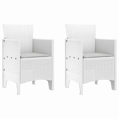 Set da Pranzo per Giardino 3 pcs Bianco Rattan Polt - homemem39