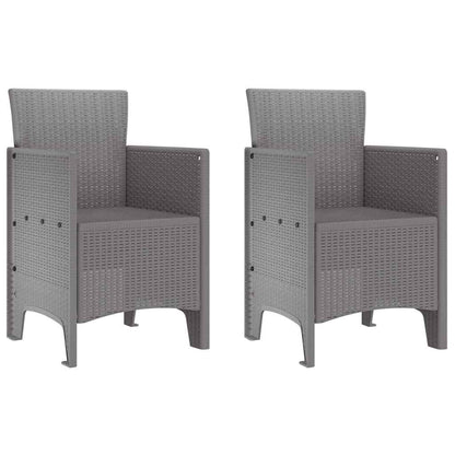 Set da Pranzo per Giardino 3 pcs Grigio chiaro Rattan Polt