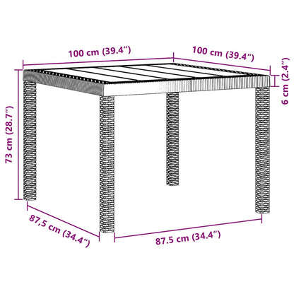 Set da Pranzo per Giardino 3 pcs Grigio chiaro Rattan Polt