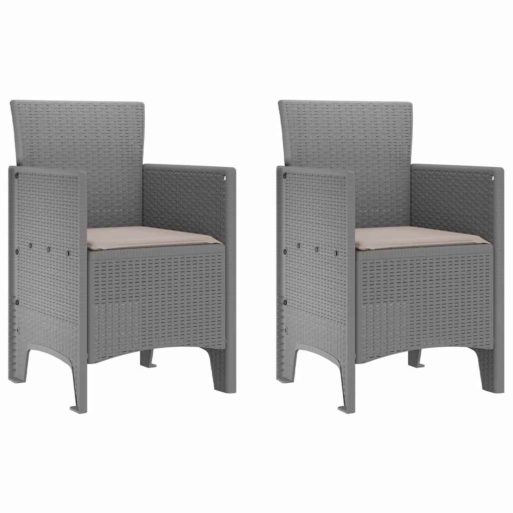 Set da Pranzo per Giardino 3 pz Grigio chiaro Polipropilene | homemem39