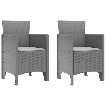 Set da Pranzo per Giardino 3 pz Grigio chiaro Polipropilene | homemem39