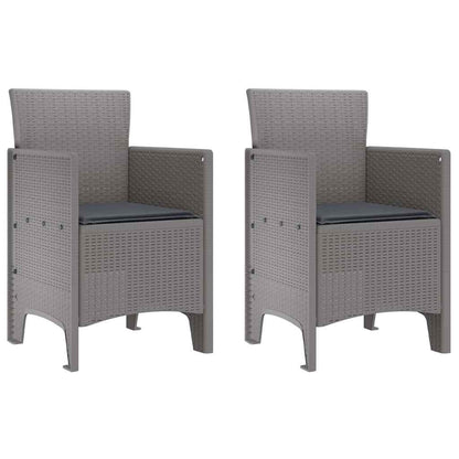Set da Pranzo per Giardino 3 pcs Grigio chiaro Rattan Polt - homemem39
