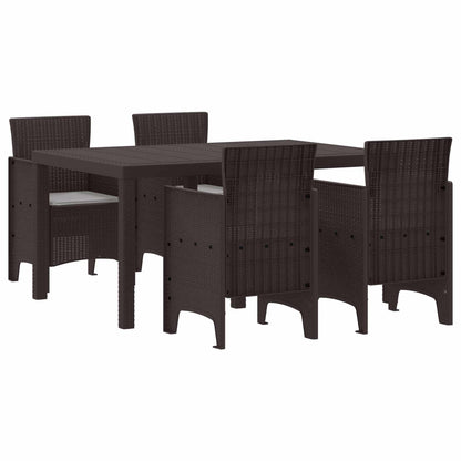 Set da Pranzo per Giardino 5 pcs Marrone Rattan Polt | homemem39