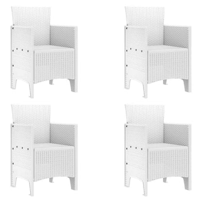 Set da Pranzo per Giardino 5 pcs Bianco Rattan Polt - homemem39