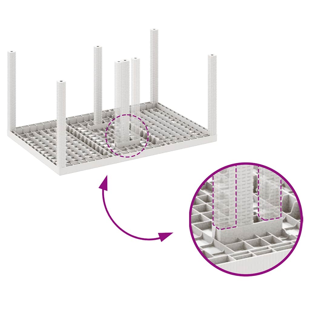 Set da Pranzo per Giardino 5 pcs Bianco Rattan Polt | homemem39
