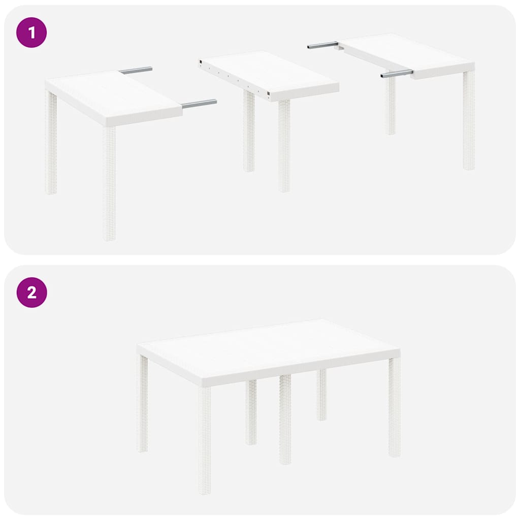 Set da Pranzo per Giardino 5 pcs Bianco Rattan Polt | homemem39