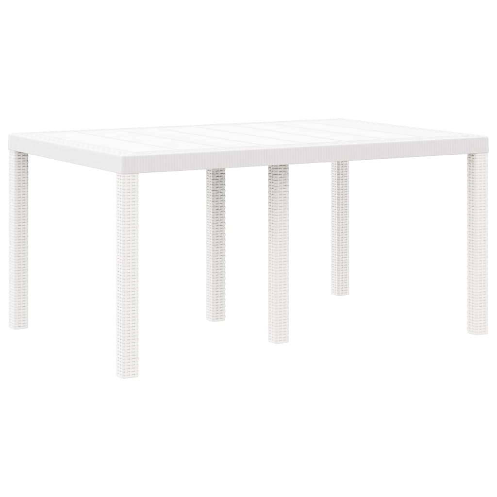 Set da Pranzo per Giardino 5 pcs Bianco Rattan Polt | homemem39