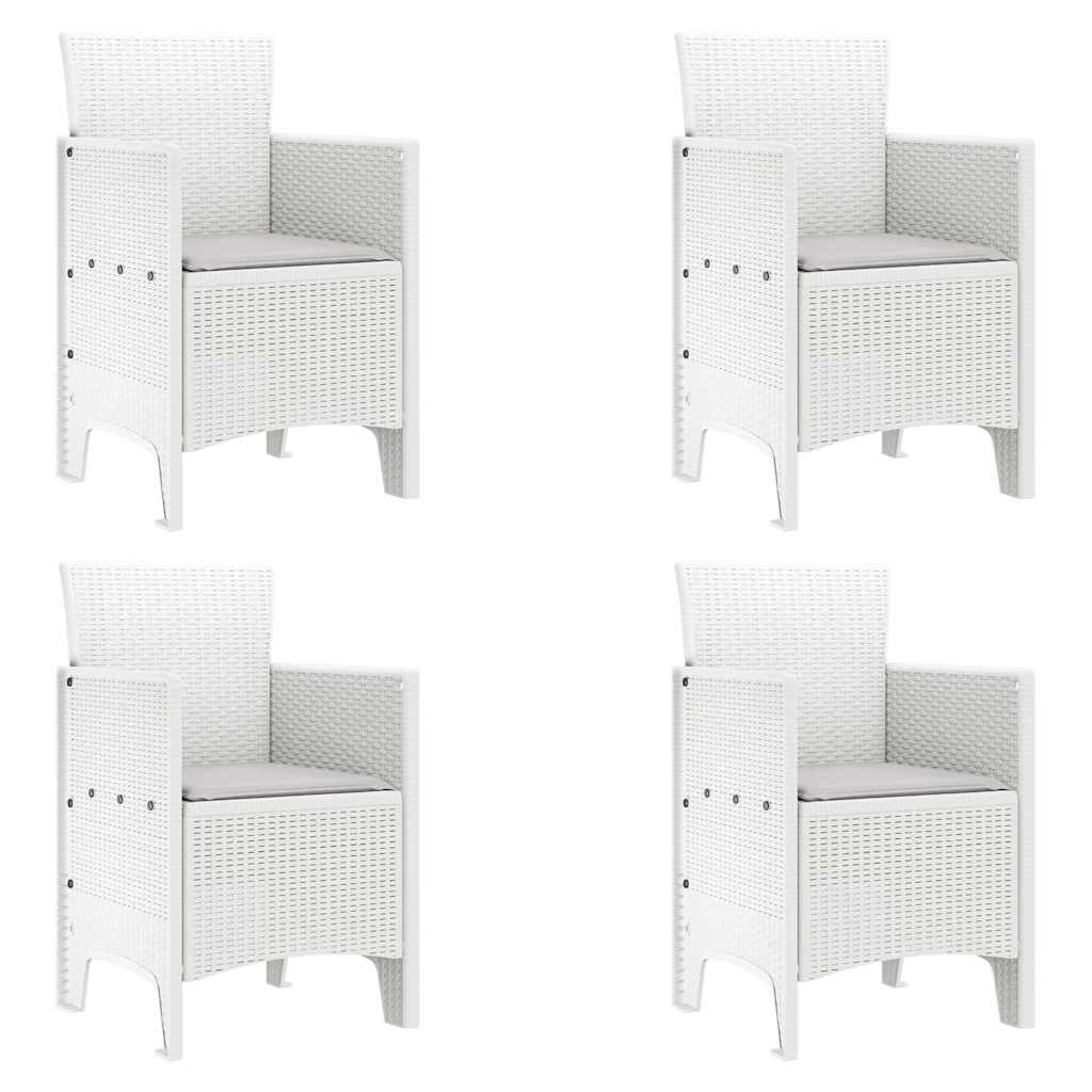 Set da Pranzo per Giardino 5 pcs Bianco Rattan Polt | homemem39