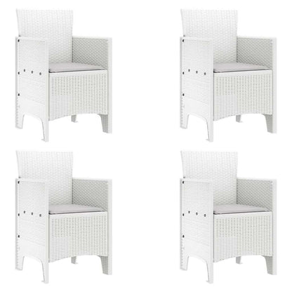 Set da Pranzo per Giardino 5 pcs Bianco Rattan Polt | homemem39