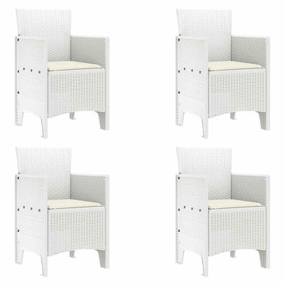 Set da Pranzo per Giardino 5 pcs Bianco Rattan Polt | homemem39