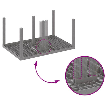 Set da Pranzo per Giardino 5 pcs Grigio chiaro Rattan Polt - homemem39